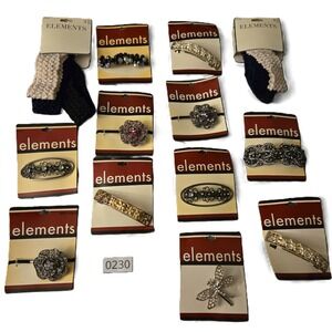 Vintage ELEMENTS Hair Accessories- Clips Hair Ties and Headbands NEW IN PACKAGE
